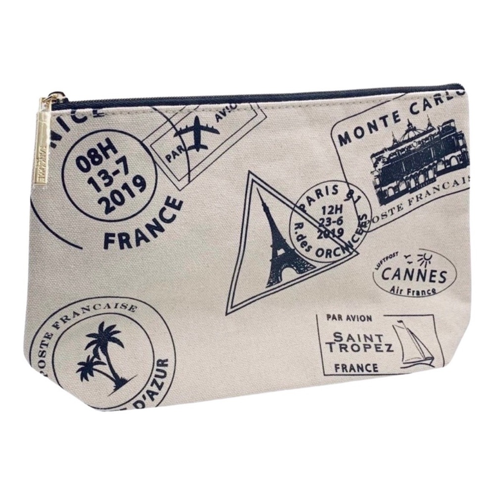 Lancome Paris | Women | Cream Canvas Makeup Bag | One Size